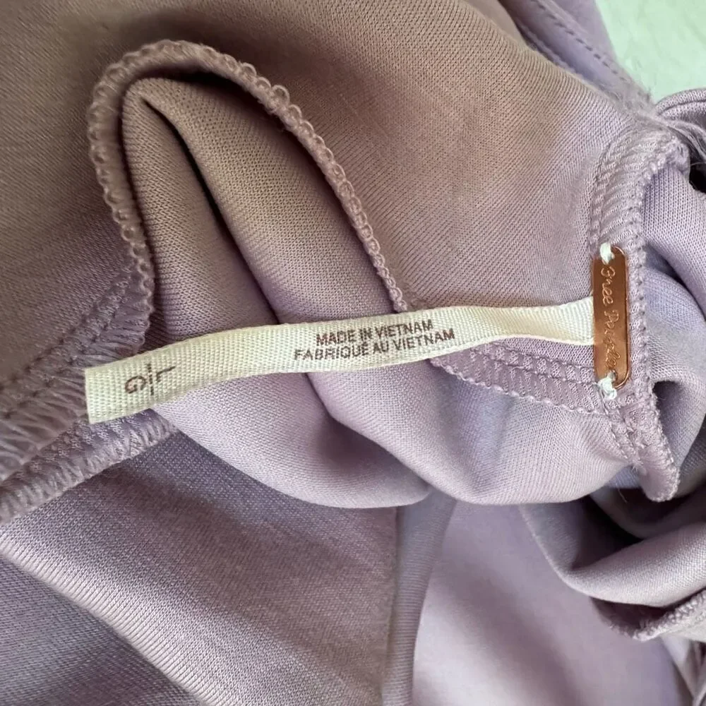 Free People Amelie Lilac Dress mock neck Knit Dress size L